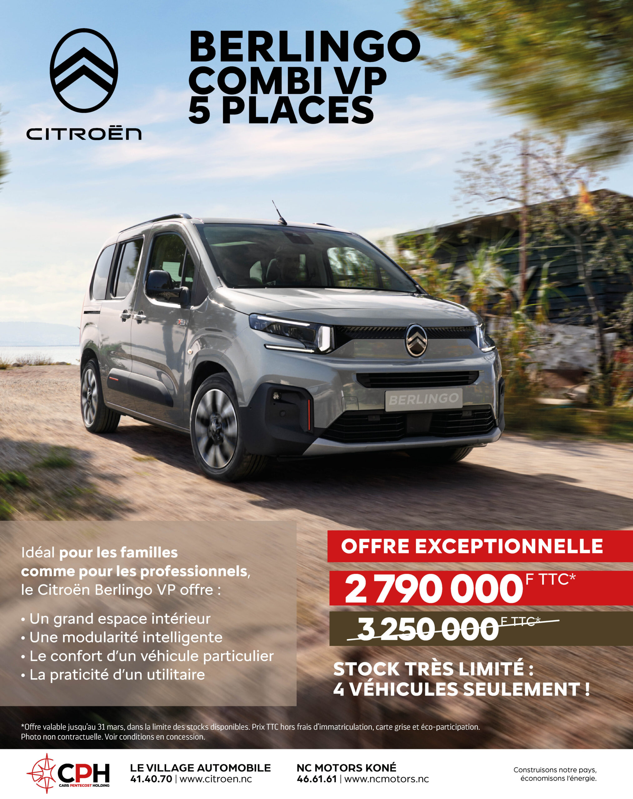 BERLINGO COMBI VP 5 PLACES A 2 790 000 F