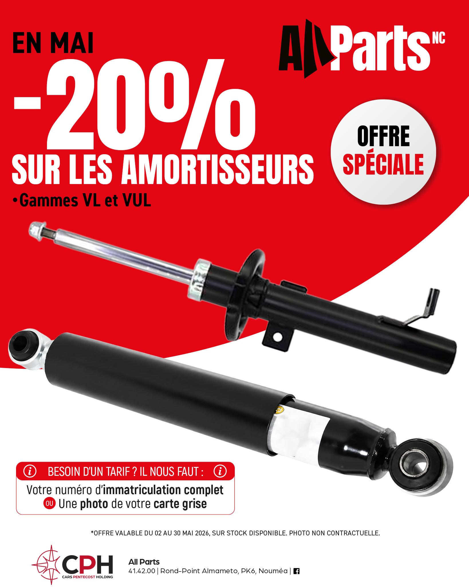 L’OFFRE DU MOIS CHEZ ALL PARTS NC