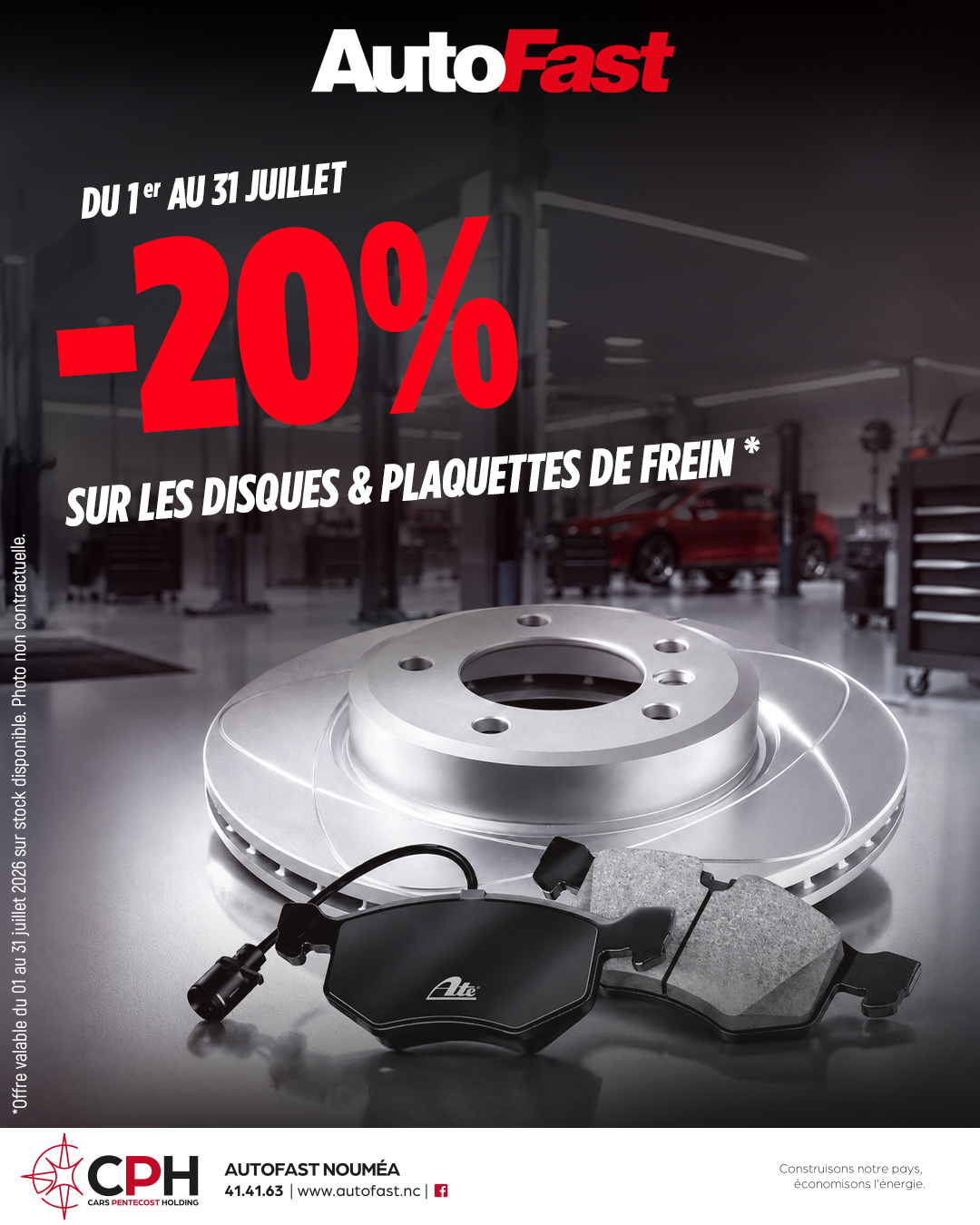 -20 % sur les disques et plaquettes de frein*