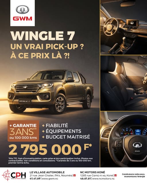 GWM Wingle 7 : un vrai pick-up,  moderne, équipé et accessible !