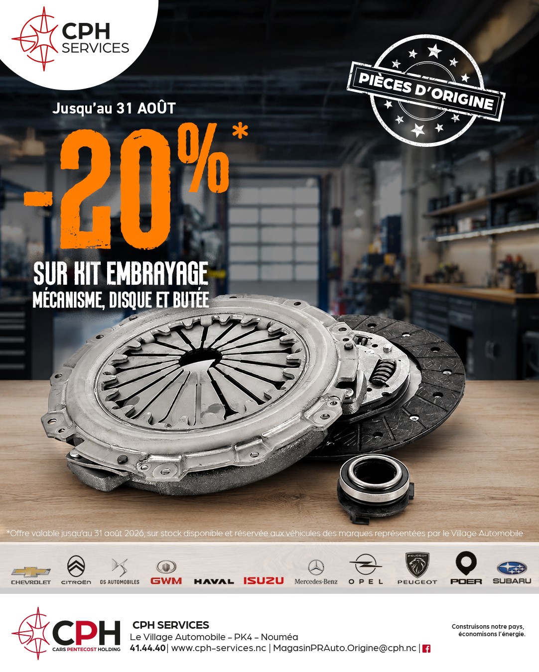 -20 % SUR KIT EMBRAYAGE : Mécanisme, disque et butée