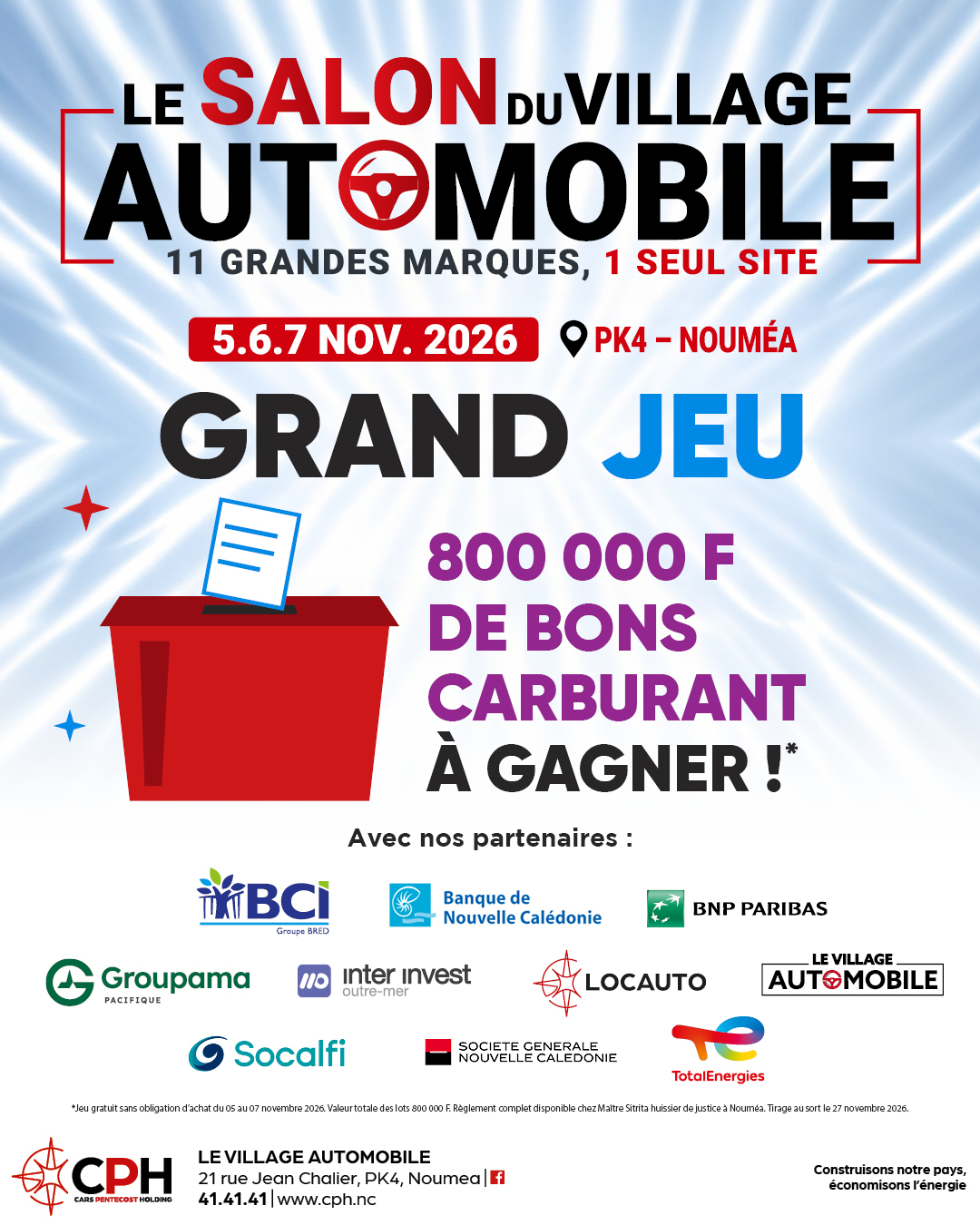 REGLEMENT DU GRAND JEU CARBURANT DU SALON DU VILLAGE AUTOMOBILE, DU 5 AU 7 NOVEMBRE